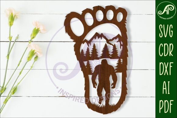 Bigfoot Yeti Footprint Wall Art Sign: Creative Laser Cut Design