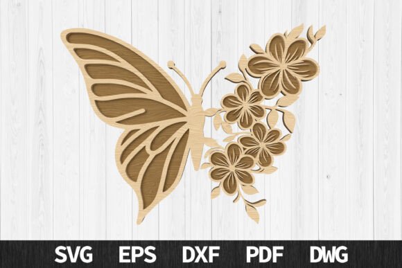 Butterfly and Floral Laser Cut Wall Art: Elegant Design Files