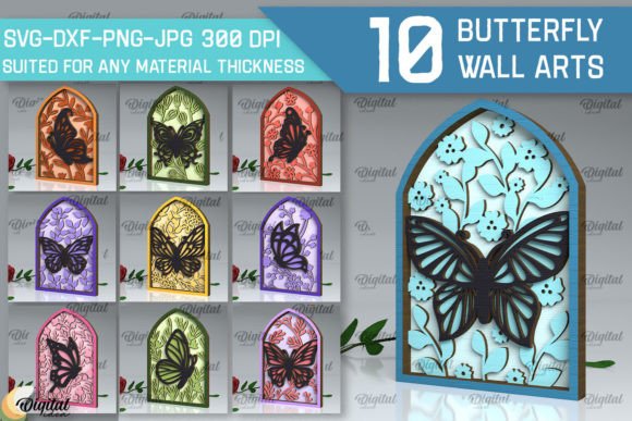 Butterfly Wall Art Laser Cut Bundle: Elegant Digital Designs