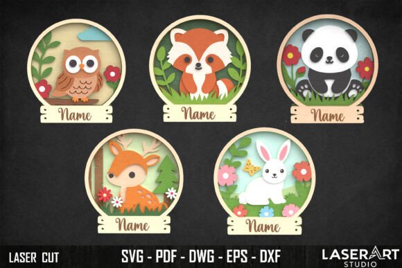 Charming Woodland Decor: Forest Animal Name Sign SVG Bundle