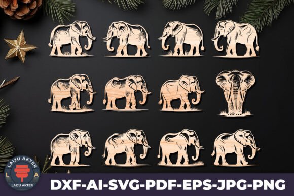 Decorative Elephant Laser Cut Vector: Elevate Your Craft Projects