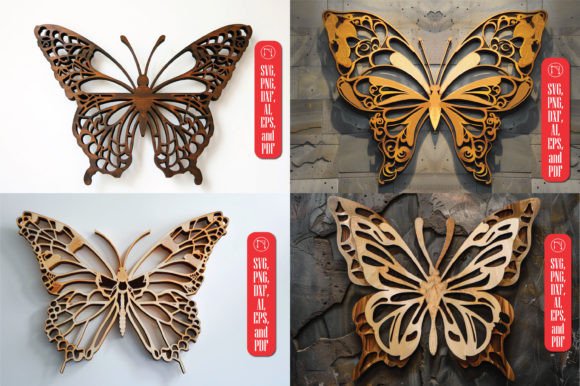 Elegant Butterfly Wall Decor: A Multi-Layer SVG Design Bundle
