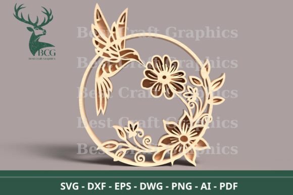 Elegant Hummingbird SVG Art for Laser Cutting Projects