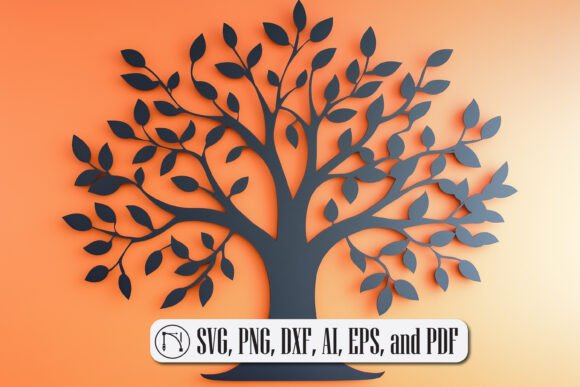 Elegant Paper-Cut Tree Wall Decor SVG Cut File