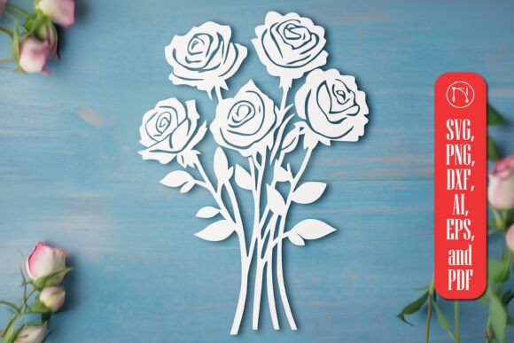 Elegant Rose Bouquet SVG Cut File for Floral Crafts