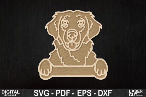 Golden Retriever Outline Laser Cut: Craft Beautiful Décor
