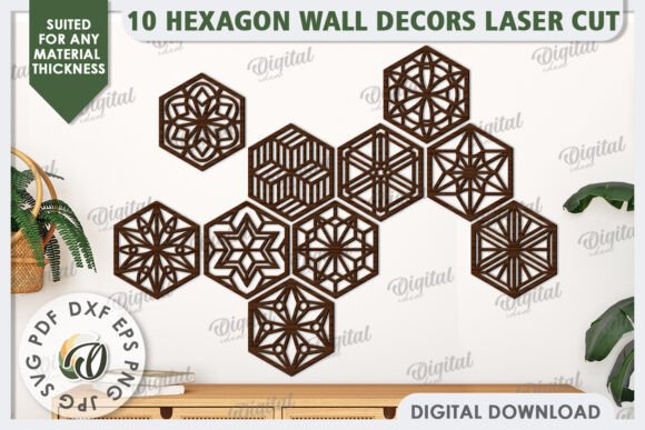 Hexagon Wall Decor Laser Cut Bundle: Endless Creative Designs