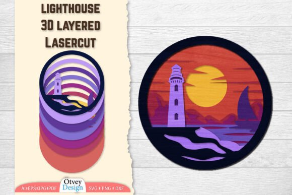 Lighthouse 3D Layered Lasercut: Elevate Your Designs