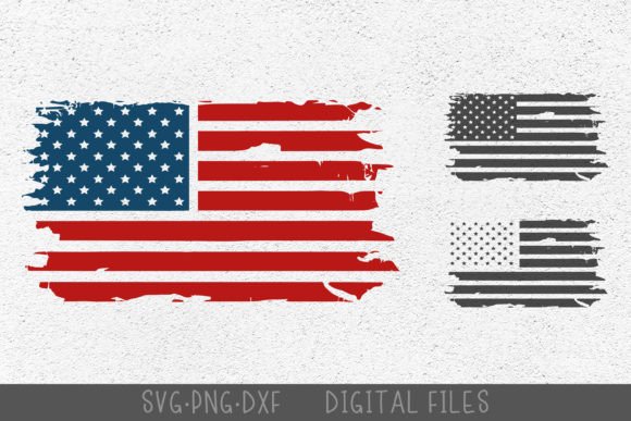Patriotic Craft SVG: 4th of July Distressed Flag Design