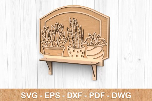 Plant Wall Shelf SVG: Elevate Your Decor with Laser Cut Files