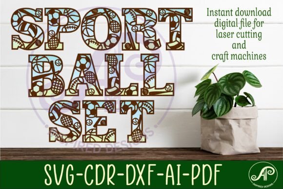 Sports Ball Alphabet Set 66 Letters