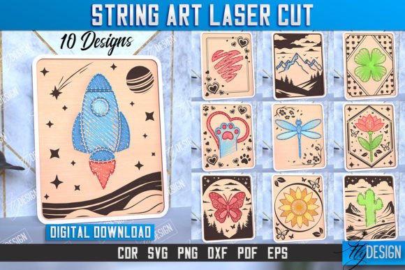 String Art Laser Cut Design Bundle for CNC & Handmade Gifts