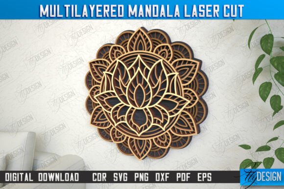 Stunning Multilayered Mandala Wall Art for CNC Projects