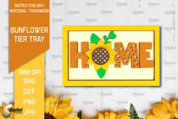 Sunflower Tier Tray Laser Cut Design: Endless Creative Potential