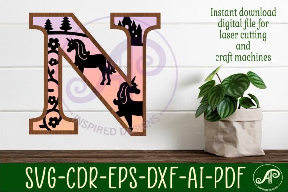 Unicorns Letter Wall Sign N: A Magical 3D Design File